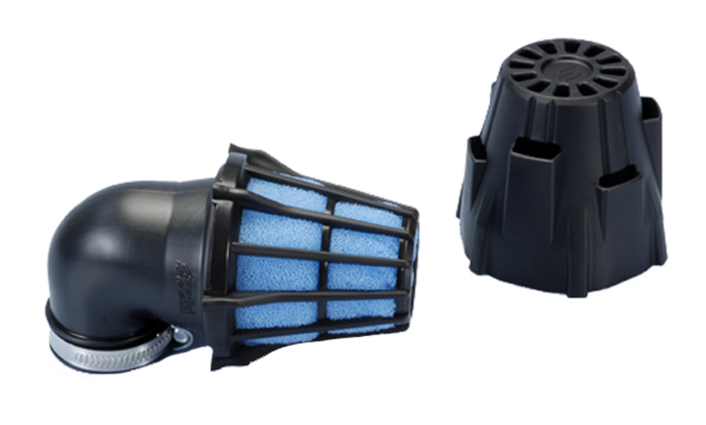 Blau Puch Maxi Moped Powerfilter Polini 90 Grad Schräg 46mm Schwarz